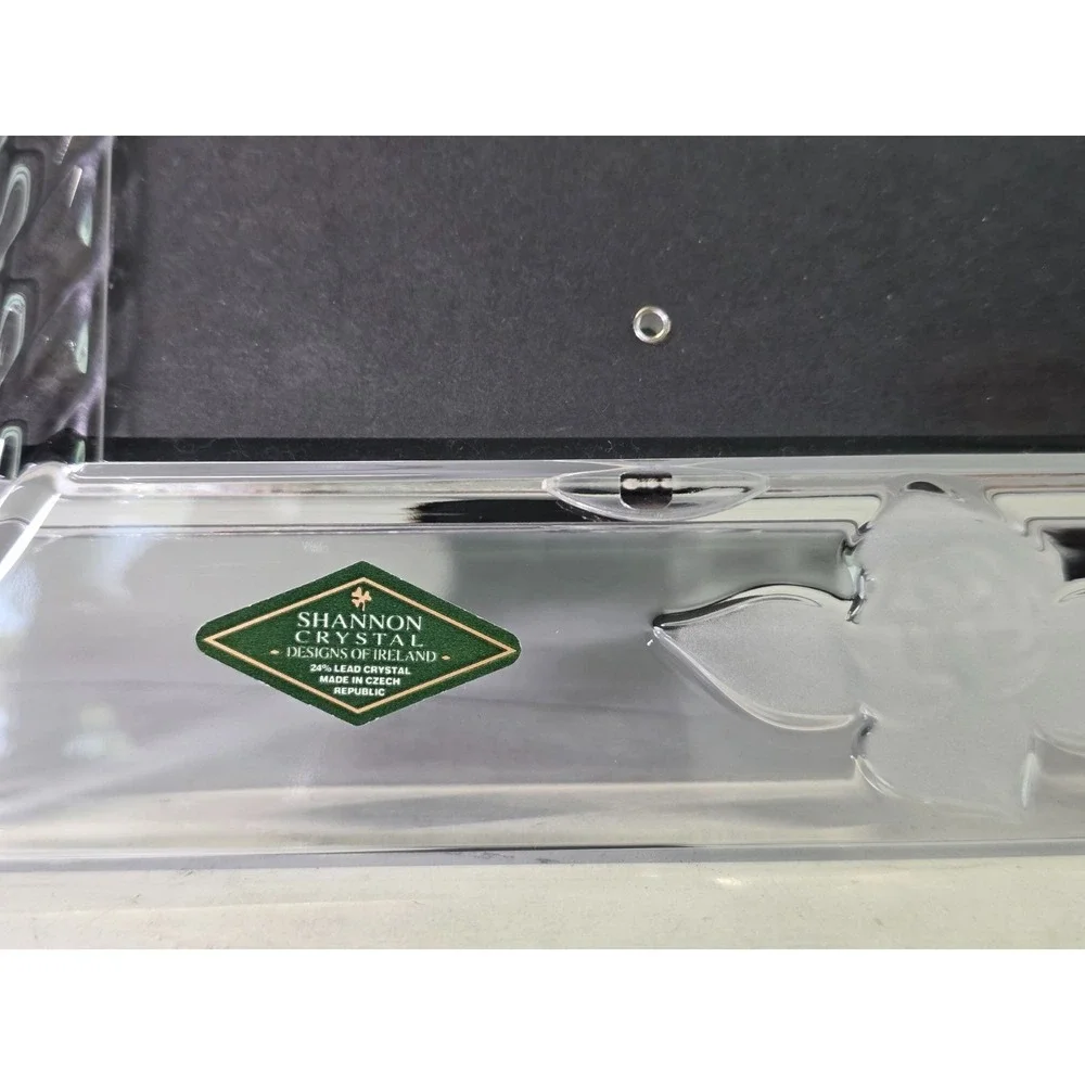 Shannon‎ Crystal Double Picture Frame With Flowers and Bells 24% Lead Crystal